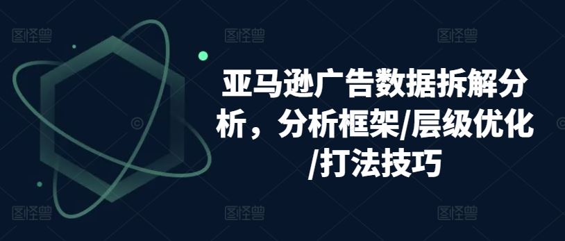 亚马逊广告数据拆解分析，分析框架/层级优化/打法技巧-蓝天项目网