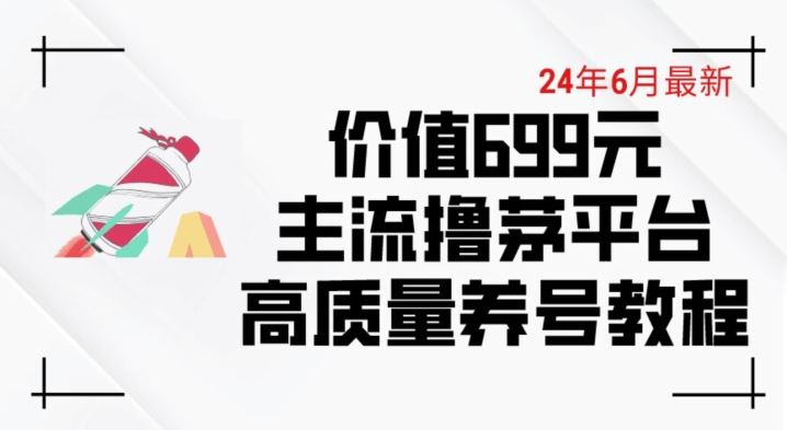 6月最新价值699的主流撸茅台平台精品养号下车攻略【揭秘】-蓝天项目网