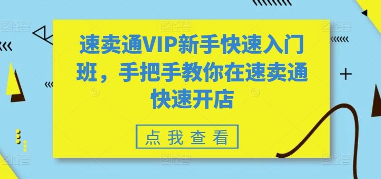 速卖通VIP新手快速入门班，手把手教你在速卖通快速开店-蓝天项目网