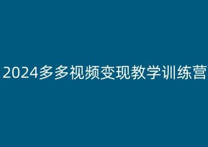 2024多多视频变现教学训练营，新手保姆级教程，适合新手小白-蓝天项目网