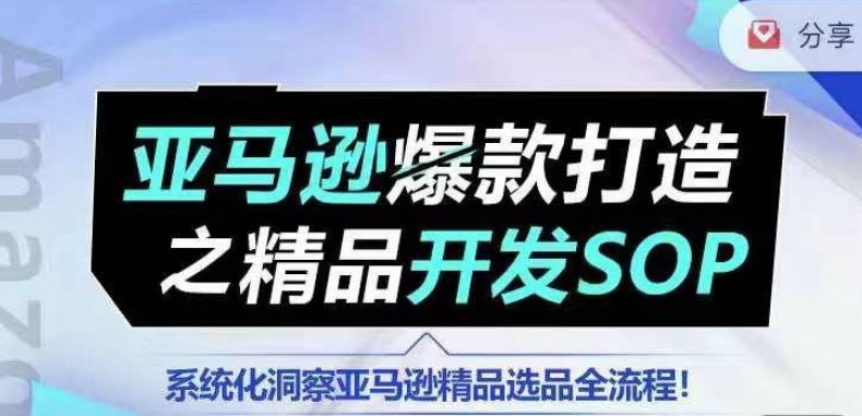 【训练营】亚马逊爆款打造之精品开发SOP，系统化洞察亚马逊精品选品全流程-蓝天项目网