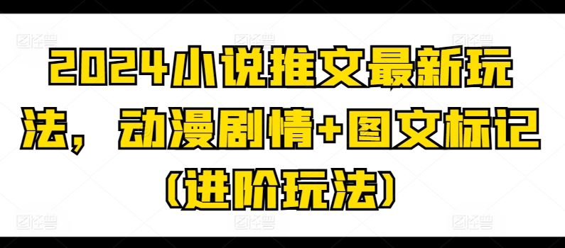 2024小说推文最新玩法，动漫剧情+图文标记(进阶玩法)-蓝天项目网