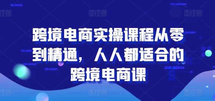 跨境电商实操课程从零到精通，人人都适合的跨境电商课-蓝天项目网