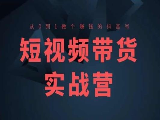 短视频带货实战营(高阶课)，从0到1做个赚钱的抖音号-蓝天项目网