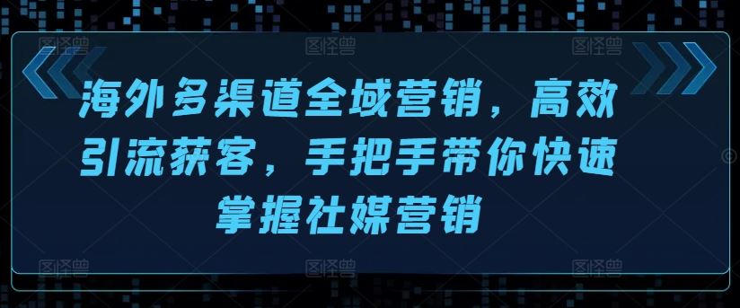 海外多渠道全域营销，高效引流获客，手把手带你快速掌握社媒营销-蓝天项目网