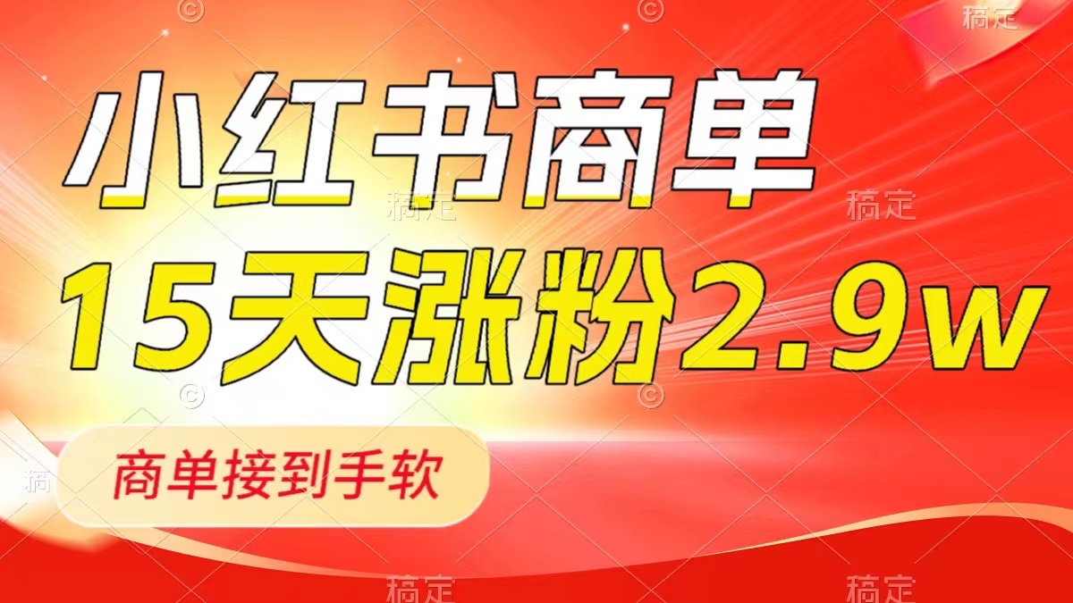 （8308期）小红书商单最新玩法，新号15天2.9w粉，商单接到手软，1分钟一篇笔记-蓝天项目网