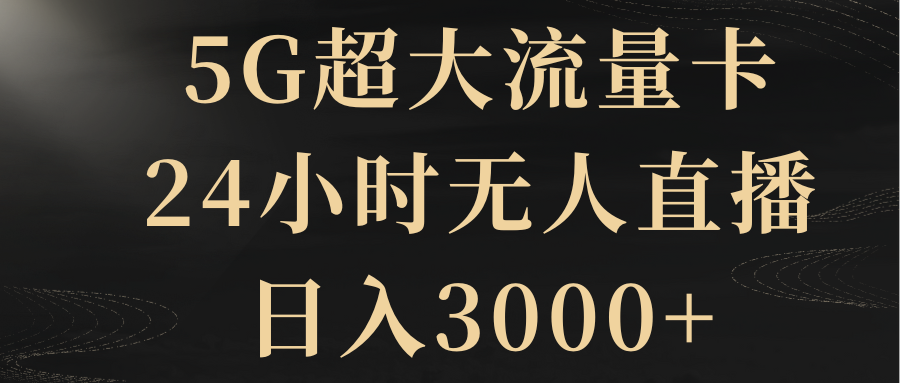 （8304期）5G超大流量卡，24小时无人直播，日入3000+-蓝天项目网