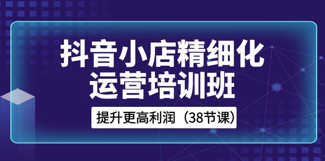 （8391期）抖音小店-精细化运营培训班，提升更高利润（38节课）-蓝天项目网