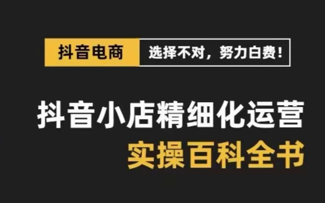 （8380期）抖音小店 精细化运营-百科全书，保姆级运营实战讲解（28节课）-蓝天项目网