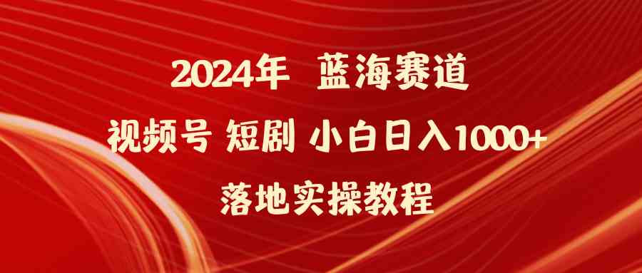 （9634期）2024年蓝海赛道视频号短剧 小白日入1000+落地实操教程-蓝天项目网