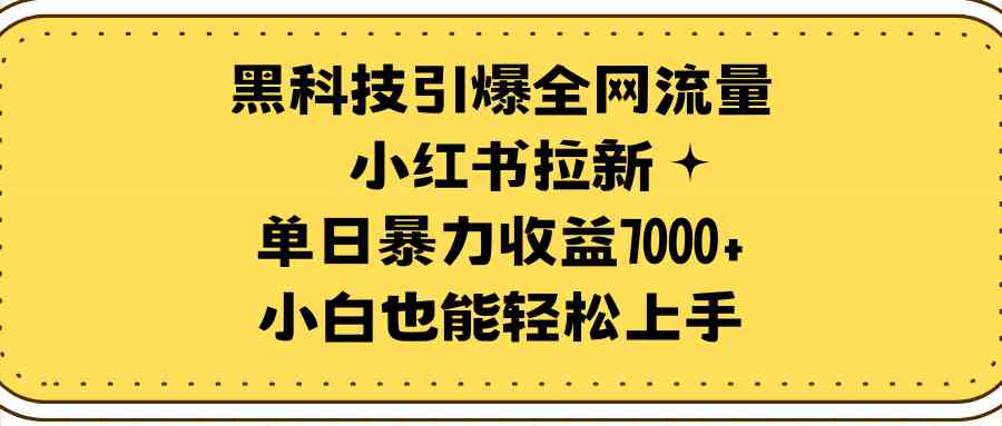 （9679期）黑科技引爆全网流量小红书拉新，单日暴力收益7000+，小白也能轻松上手-蓝天项目网