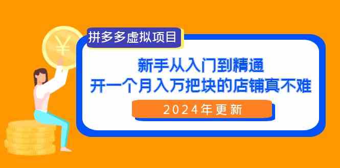 （9744期）拼多多虚拟项目：入门到精通，开一个月入万把块的店铺 真不难（24年更新）-蓝天项目网