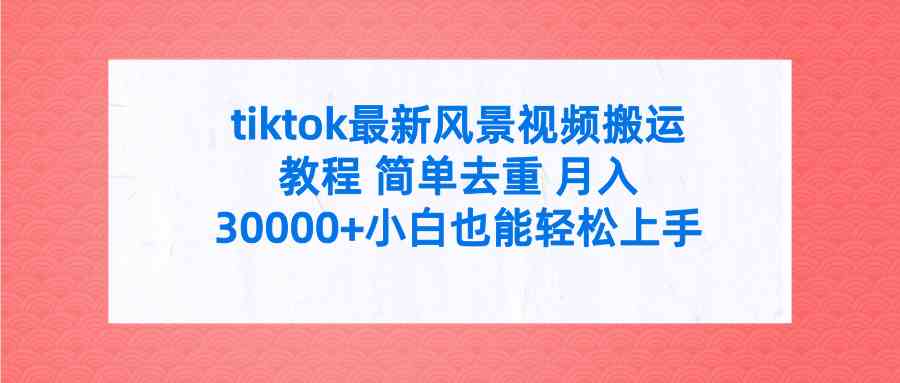 （9804期）tiktok最新风景视频搬运教程 简单去重 月入30000+附全套工具-蓝天项目网