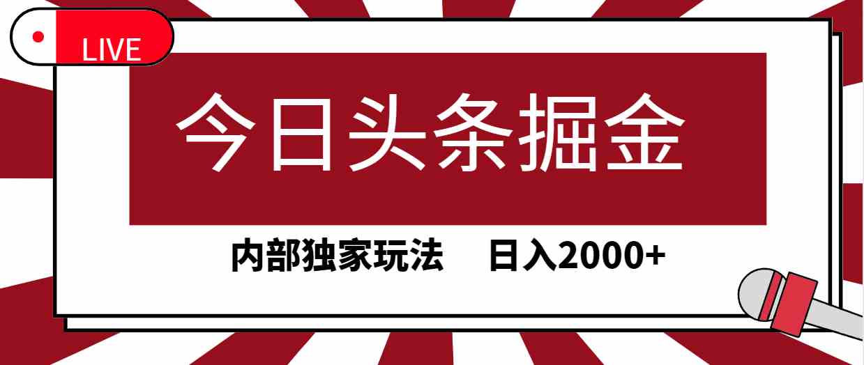 （9832期）今日头条掘金，30秒一篇文章，内部独家玩法，日入2000+-蓝天项目网