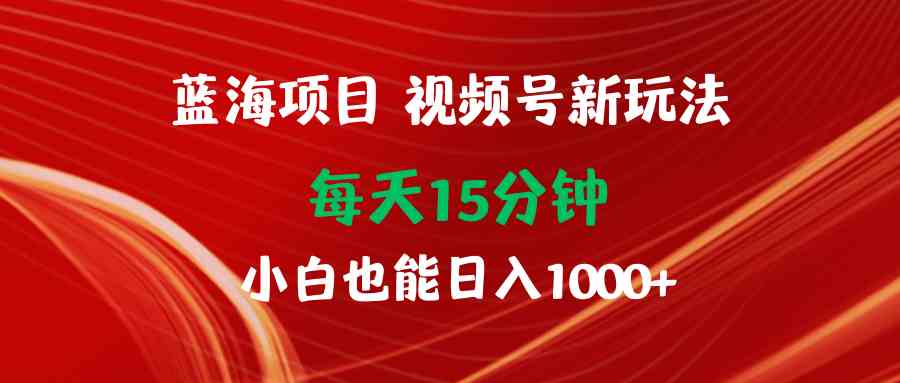 （9813期）蓝海项目视频号新玩法 每天15分钟 小白也能日入1000+-蓝天项目网