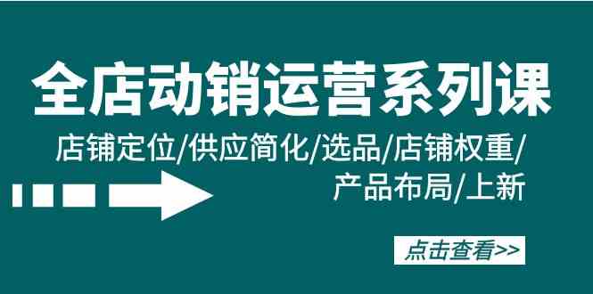 （9845期）全店·动销运营系列课：店铺定位/供应简化/选品/店铺权重/产品布局/上新-蓝天项目网