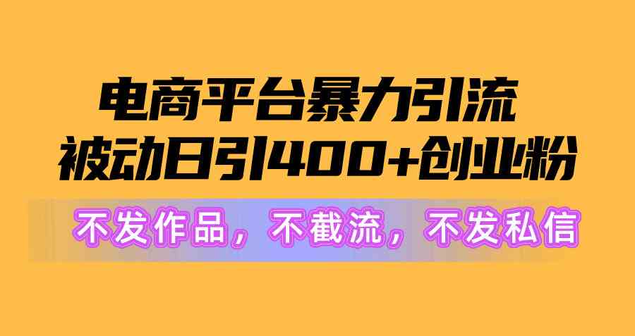 （10168期）电商平台暴力引流,被动日引400+创业粉不发作品，不截流，不发私信-蓝天项目网