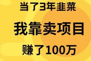 （10149期）当了3年韭菜，我靠卖项目赚了100万-蓝天项目网