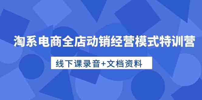 （10192期）淘系电商全店动销经营模式特训营，线下课录音+文档资料-蓝天项目网