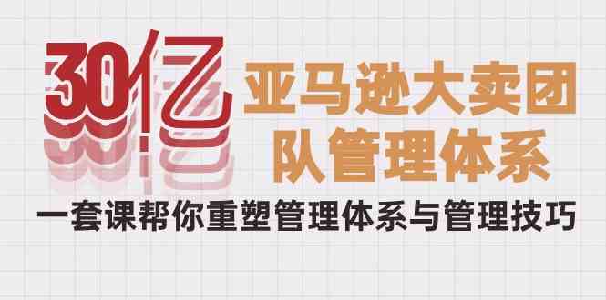 （10178期）30亿-亚马逊大卖团队管理体系，一套课帮你重塑管理体系与管理技巧-蓝天项目网