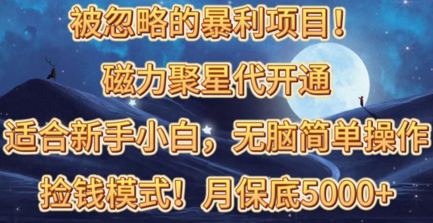 （10245期）被忽略的暴利项目！磁力聚星代开通捡钱模式，轻松月入五六千-蓝天项目网