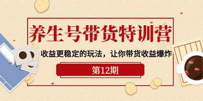 （10110期）养生号带货特训营【12期】收益更稳定的玩法，让你带货收益爆炸-9节直播课-蓝天项目网