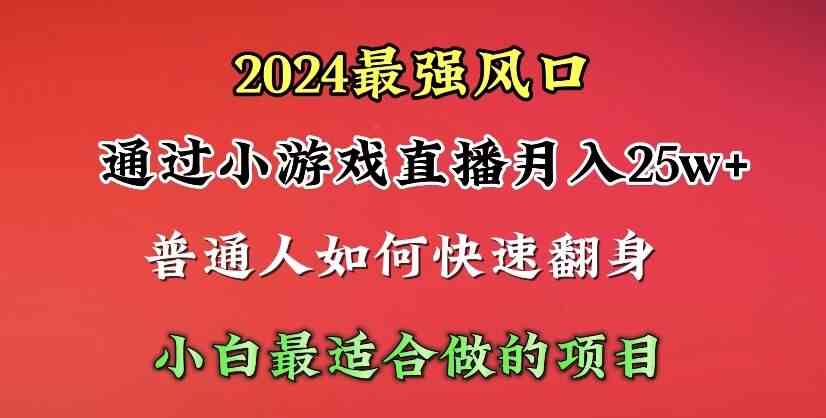 （10020期）2024年最强风口，通过小游戏直播月入25w+单日收益5000+小白最适合做的项目-蓝天项目网