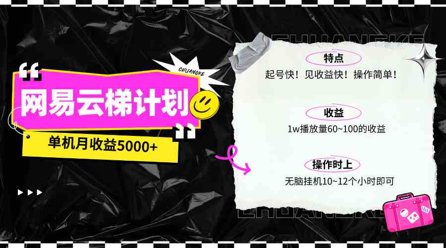 （10063期）最新网易云梯计划网页版，单机月收益5000+！可放大操作-蓝天项目网