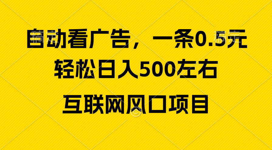 （10306期）广告收益风口，轻松日入500+，新手小白秒上手，互联网风口项目-蓝天项目网