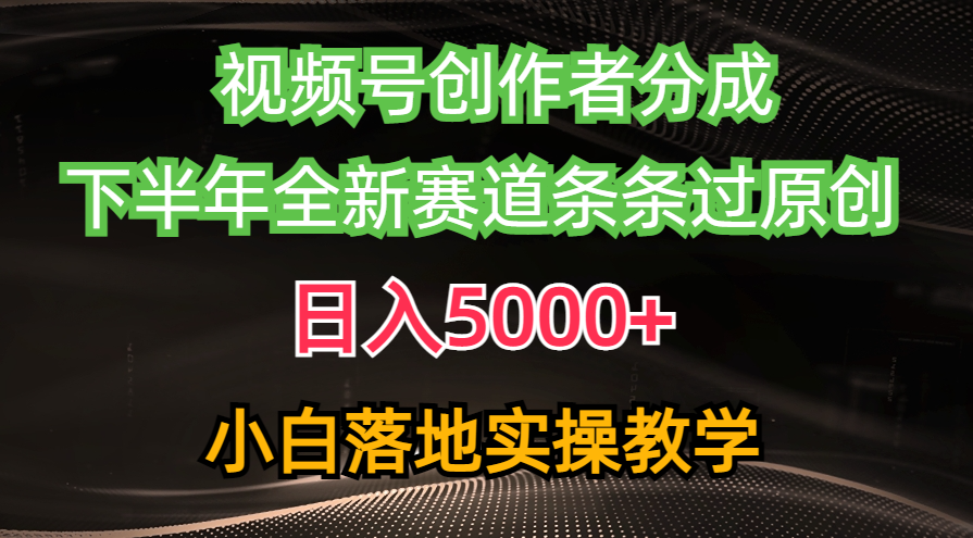 （10294期）视频号创作者分成最新玩法，日入5000+  下半年全新赛道条条过原创，小…-蓝天项目网