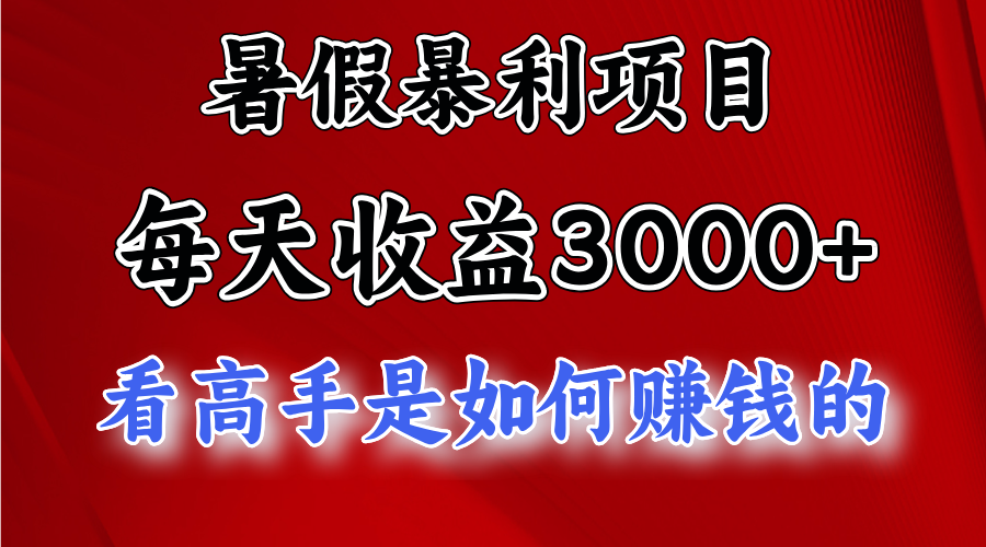 暑假暴力项目 1天收益3000+，视频号，快手，不露脸直播.次日结算-蓝天项目网