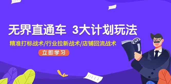 无界直通车3大计划玩法，精准打标战术/行业拉新战术/店铺回流战术-蓝天项目网