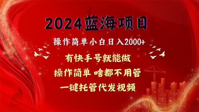 （10693期）2024蓝海项目，网盘拉新，操作简单小白日入2000+，一键托管代发视频，…-蓝天项目网