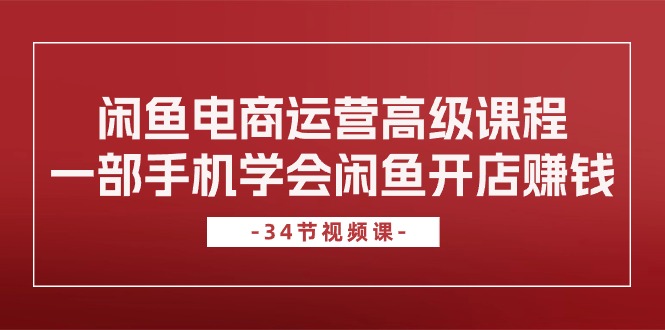 （10686期）闲鱼电商运营高级课程，一部手机学会闲鱼开店赚钱（34节课）-蓝天项目网