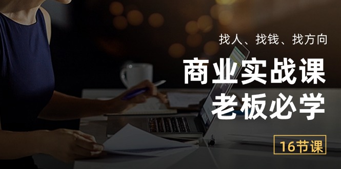 （10710期）商业实战课【老板必学】：找人、找钱、找方向（16节课）-蓝天项目网