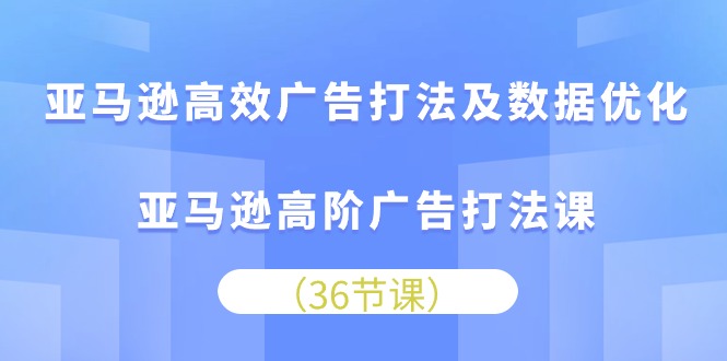 （10649期）亚马逊高效广告打法及数据优化，亚马逊高阶广告打法课-蓝天项目网