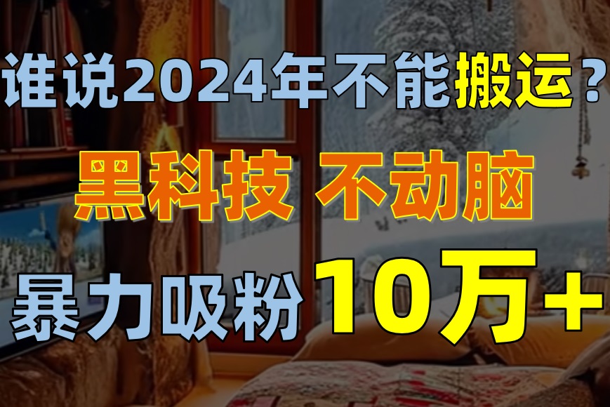 （10634期）谁说2024年不能搬运？只动手不动脑，自媒体平台单月暴力涨粉10000+-蓝天项目网