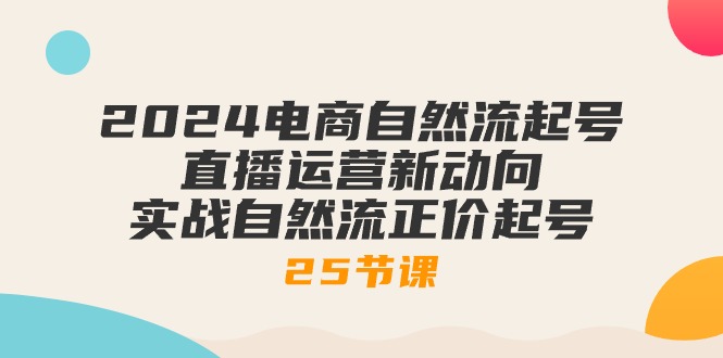 （10609期）2024电商自然流起号，直播运营新动向 实战自然流正价起号-25节课-蓝天项目网