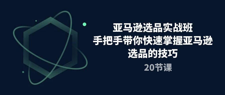 （10533期）亚马逊选品实战班，手把手带你快速掌握亚马逊选品的技巧（20节课）-蓝天项目网