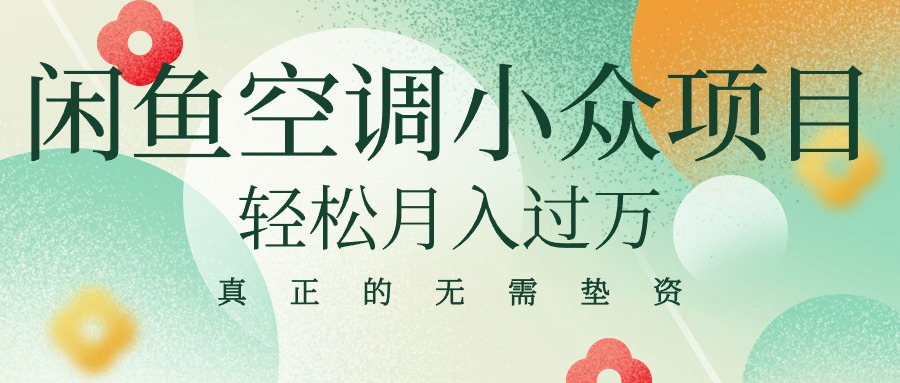 （10525期）闲鱼卖空调小众项目 轻松月入过万 真正的无需垫资金-蓝天项目网