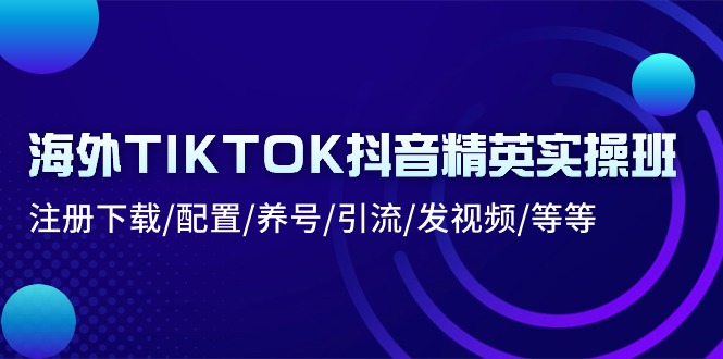 （10998期）海外TIKTOK抖音精英实操班：注册下载/配置/养号/引流/发视频/等等-蓝天项目网