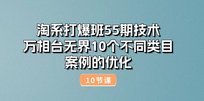 （10996期）淘系打爆班55期技术：万相台无界10个不同类目案例的优化（10节）-蓝天项目网