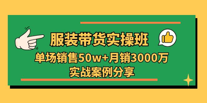 （11071期）服装带货实操培训班：单场销售50w+月销3000万实战案例分享（27节）-蓝天项目网