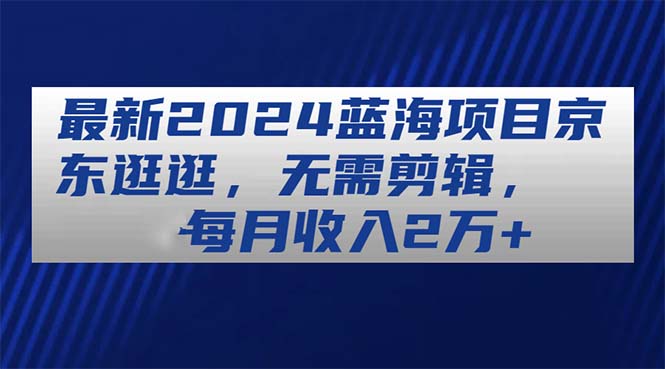 （11041期）最新2024蓝海项目京东逛逛，无需剪辑，每月收入2万+-蓝天项目网