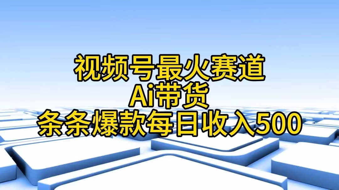 （11038期）视频号最火赛道——Ai带货条条爆款每日收入500-蓝天项目网