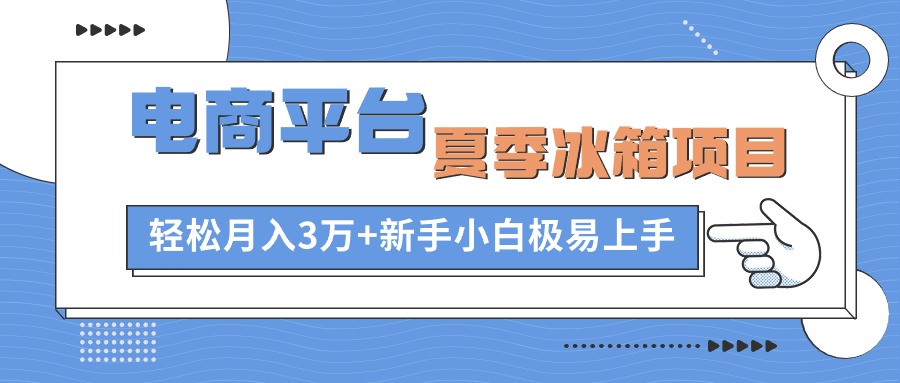 （10934期）电商平台夏季冰箱项目，轻松月入3万+，新手小白极易上手-蓝天项目网