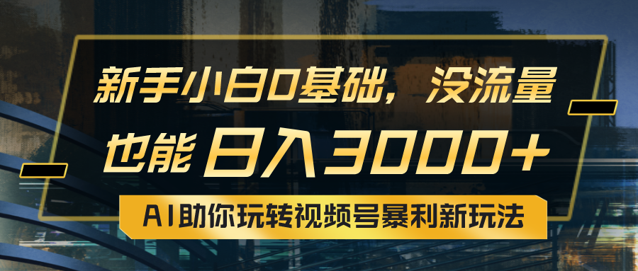 （10932期）小白0基础，没流量也能日入3000+：AI助你玩转视频号暴利新玩法-蓝天项目网