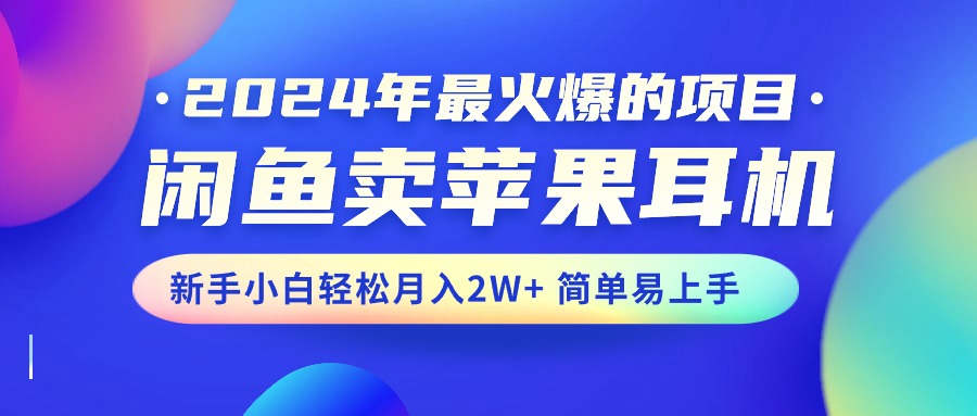 （10863期）2024年最火爆的项目，闲鱼卖苹果耳机，新手小白轻松月入2W+简单易上手-蓝天项目网