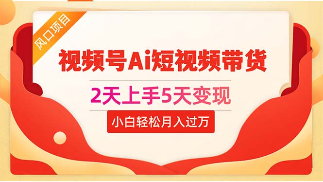 （10807期）2天上手5天变现视频号Ai短视频带货0粉丝0基础小白轻松月入过万-蓝天项目网