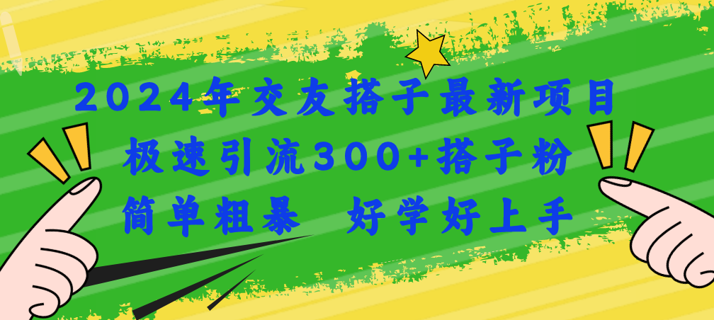 （11259期）2024年交友搭子最新项目，极速引流300+搭子粉，简单粗暴，好学好上手-蓝天项目网